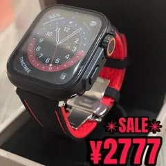 赤黒9Apple Watch  アップルウォッチ　ベルト　バンド　カバー　ケース