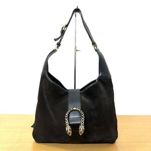 【1円スタート】GUCCI グッチ デュオニュソス ワンショルダーバッグ ブラウン スエード×レザー 茶色 ハンドバッグ 