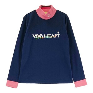 【新品】VIVA HEART ビバハート 長袖ハイネックTシャツ ネイビー系 40 [240101210093] ゴルフウェア レディース