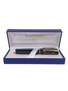 WATERMAN◆アポストロフィ ボールペン/万年筆セット/ブラック×ゴールド/企業ロゴ入/ウォーターマン