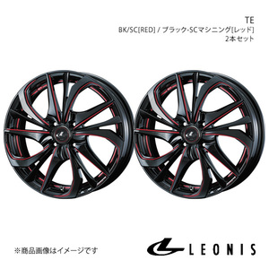 LEONIS/TE アトレーワゴン S320系 アルミホイール2本セット【16×5.0J 4-100 INSET45 BK/SC[RED]】0038745×2