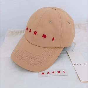 【新品未使用・送料無料】MARNI 刺しゅうロゴ入り オーガニックギャバジン製キャップ