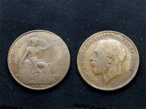 【イギリス】 ペニー 1921年 ジョージ5世 銅貨 Penny