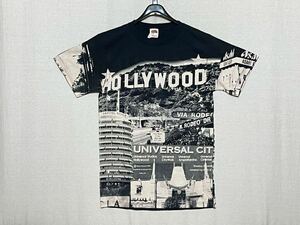 【未使用品】Universal Studios ユニバーサルスタジオ ピクチャー プリント Tシャツ ハリウッド Hollywood S 総柄