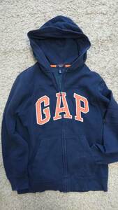 GAP ギャップ フルジップパーカー 長袖 ネイビー オレンジ キッズ 160㎝ 丈夫でカッコいい！