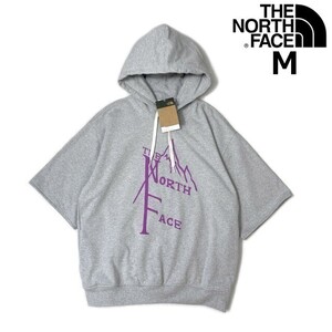 1円～!売切!【正規新品】THE NORTH FACE SHORT SLEEVE 1966 HOODIE パーカー US限定 立体ロゴ 裏起毛 上質 男女兼用(M)グレー 181130-33