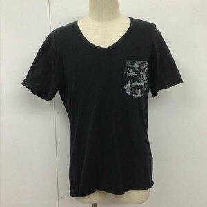 DENHAM L デンハム カットソー 半袖 半袖カットソー プリントTシャツ Vネックカットソー Cut and Sewn 黒 / ブラック / 10107252