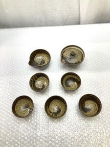 20【P06】◆中古◆ 備前焼 宝瓶 急須 煎茶器 茶器揃