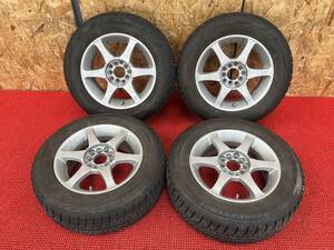 社外ホイール!! 15x6.5J +45 冬タイヤ付き 195/65R15 4本セット 中古 売切!!