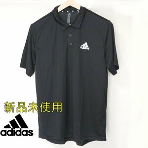 送料無料新品未使用(L)アディダス adidas 黒/ブラック 半袖ポロシャツ/薄手