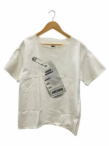 MM6◆17SS/カットソー/タグフライヤーロゴTシャツ/34/コットン/WHT/プリント/S32NC0476