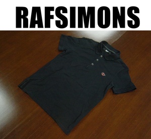 RAF SIMONS ラフシモンズポロシャツ/半袖シャツ/ブラック/Ｓサイズ
