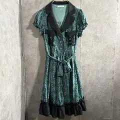 【00s】バレエコア"RosePattern 薔薇柄ワンピ 平成グランジY2K