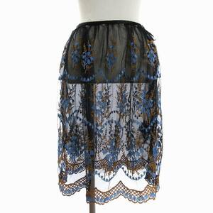 コムデギャルソン COMME des GARCONS スカート チュール 刺繍 スカート チュール 刺繍 花柄 フラワー GS-04010M 黒 M ■SM1 レディース