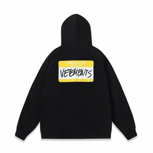 VETEMENTS ヴェトモン2022SS 「MY NAME IS ZIP-UP HOODIE」 ジップパーカー ジャケット 上着 ブラック人気 中古 Mサイズ