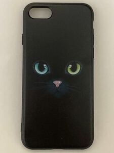 新品送料無料　黒猫　ねこ　かわいい iPhoneケース 7/8/SE2.3用　動物　ネコ　アニマル　おもしろ　人気デザイン　おしゃれ ソフトケース