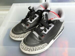 NIKE PS AIR JORDAN 3 RETRO エア ジョーダン レトロ US10.5C 16.5cm ブラック #429487-021 ナイキ