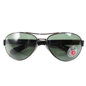 未使用品◎Ray-Ban レイバン RB3509 ダブルブリッジ ティアドロップ サングラス アイウェア ブラック 63□15 イタリア製 レディース