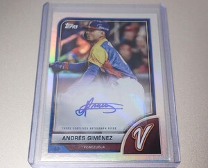 topps 2023 WBC ベネズエラ代表 アンドレス・ジメネス ヒメネス andres gimenez 直筆サインカード ブルージェイズ 3年連続ゴールデングラブ