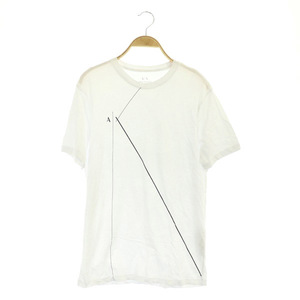 アルマーニエクスチェンジ A/X ARMANI EXCHANGE Tシャツ カットソー 半袖 コットン ロゴプリント XS 白 ホワイト /MY ■GY18 メンズ