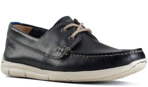 送料無料 CLARKS 24cm デッキ スニーカー 軽量 ネイビーブルー ボート ビジネス レザー オフィス スーツ ローファー オフィス YYY187