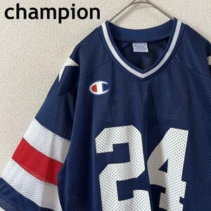 Q1 XLARGE CHAMPION ホッケーシャツ　半袖　メッシュ　Mメンズ