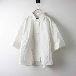 2024SS マーガレットハウエル MARGARET HOWELL DENSE COTTON SHIRTING シャツ 1/ホワイト ブラウス 半袖 コットン【2400014112955】