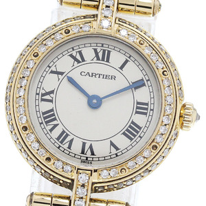 カルティエ CARTIER パンテールSM ラウンド K18YG アフターダイヤベゼル クォーツ レディース 内箱・保証書付き_863934