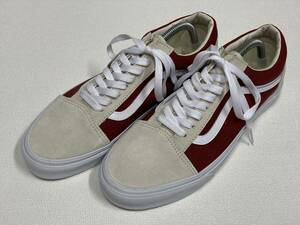 VANS OLD SKOOL 白系 スエード 赤茶 キャンバス 白ライン US10.5 (28.5cm) バンズ オールドスクール アメリカ企画限定!!