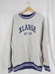 XLARGE RIB LINE CREWNECK SWEAT Lサイズ　エクストララージ　リブライン　クルーネックスウェット　グレー