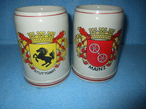 1980年代　ドイツ製　ビールジョッキ　2点陶器製