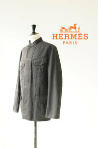 HERMES エルメス ミリタリー リネン ジャケット size 48 0913783