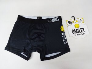 値下げ ★ М ★SMILEY WORLD ボクサーパンツ ブラックサイドプリント