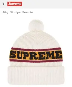 24FW supreme BIg Stripe Beanie Natural