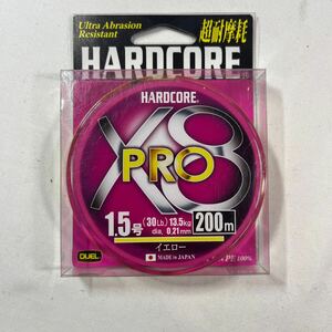 DUEL (デュエル) HARDCORE (ハードコア) PEライン 1.5号 HARDCORE X8 PRO 200m 1.5号 イエロー H3886-Y【新品未使用品】N5045