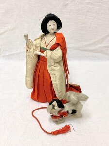 14500/旧家蔵出し品 時代物 古い雛人形 ひな人形 犬引き官女 京都老舗 北清水商店製? 雛人形 ひな祭り 京人形