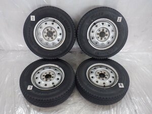 ☆プロボックス等☆冬用 スタッドレスタイヤ バリ山 165/80R13 90/88N LT☆4H 100/114.3 4.50B 13インチ 社外品 鉄 スチールホイール付 4本