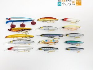 ブルーブルー ガボッツ 150・ダイワ モアザン スイッチヒッター 85S・メガバス X-140 5/8oz 他 計15個 中古シーバスルアーセット