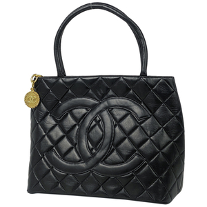 シャネル CHANEL 復刻トート ハンドバッグ トートバッグ レザー ブラック A01804 レディース 【中古】