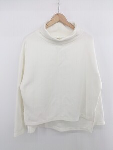 ◇ Maru United Arrows オフタートル ゆったり 長袖 プルオーバー カットソー アイボリー系 レディース E