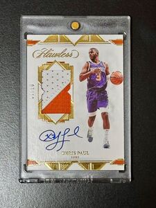 クリス・ポール 直書きサイン 試合着用パッチ 2021 Panini Flawless Basketball Chris Paul Signature Prime Materials Gold 10枚限定