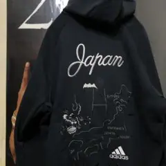 adidas ALL BLACKS オールブラックス スカ柄 スウェットパーカー