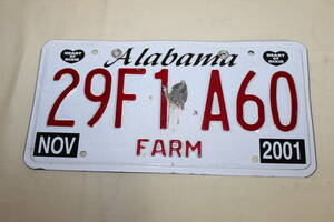 アラバマ州のナンバープレート/Farm/Alabama/アメリカ/USA