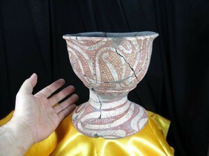 バンチェン彩色土器　中 タイ　遺跡発掘品　紀元前1000年　ユネスコ世界遺産（文化遺産）陶器　