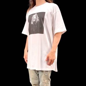 新品 Madonna マドンナ スモーキング カーリー ブロンド ヘア ファッション ポートレート ポスター ビッグ Tシャツ オーバーサイズ XXL(3L)