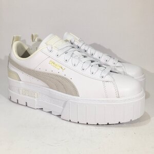 25.5cm PUMA MAYZE LTH WNS 381983-13 プーマ メイズ レザー WNS ホワイト レディース スニーカー 45673 H104217