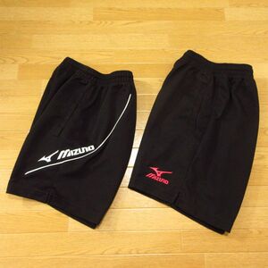 ◎MIZUNO ミズノ M-L 2枚セット！バレーボール◆ショートパンツ ショーツ ジャージ ユニフォーム◆レディース 黒 まとめ売り◆CA0301