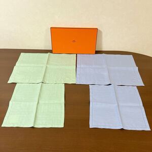 【未使用品】HERMES エルメス ランチョンマット 4枚セット (約50×40cm)2枚 (約30cm正方形)×2枚