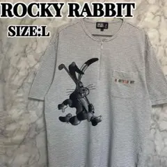 ROCKY RABBIT ハーフジップTシャツ トップスカットソー 半袖 L