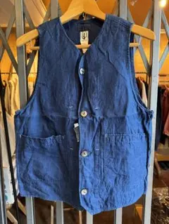 コロナCORONA GAME VEST インディゴフレンチリネンツイルS 未使用